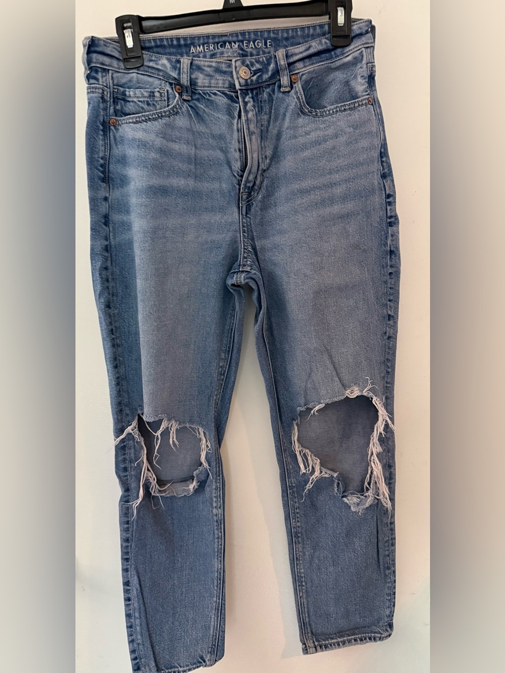 American Eagle Strigid Ripped Mom Jeans Size 8 Regular